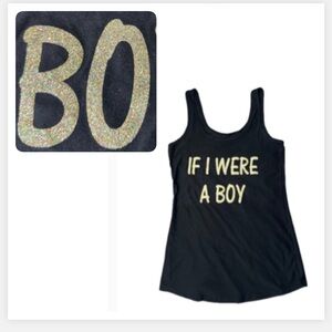 No Boundaries Black & Gold Tank Top with Scoop Neck glitter sparkle stretch